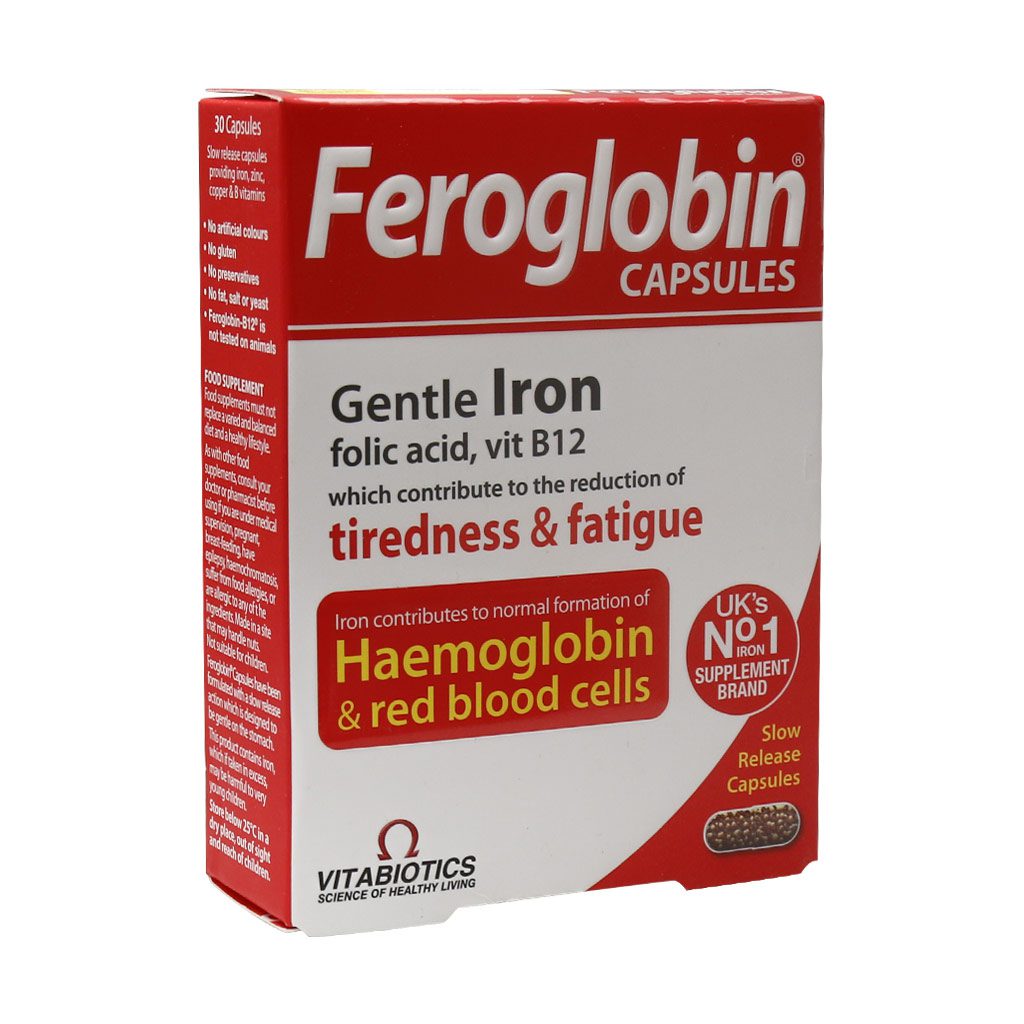 Vitabiotics-Feroglobin-B12-30-Caps کپسول فروگلوبین ویتابیوتیکس (30 عددی) - تصویر 1