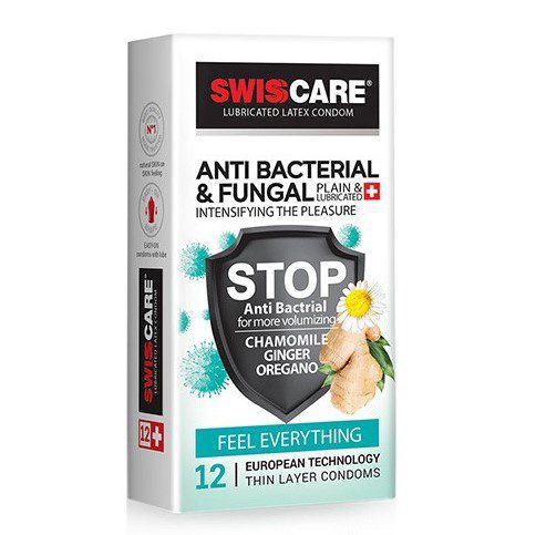 0008025--anti-bacterial-fungal کاندوم ضد قارچ سوئیس کر مدل Anti Bacterial - تصویر 1
