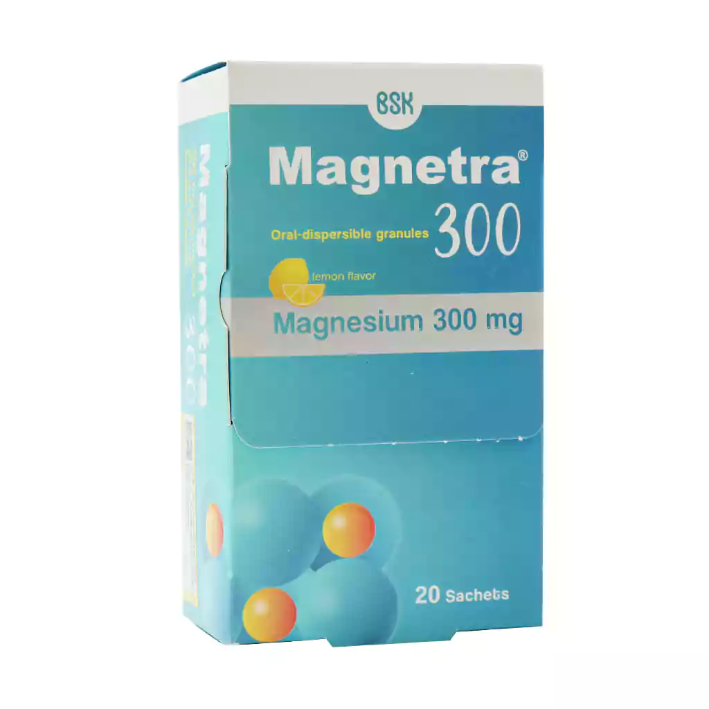 Bsk-Magnetra-20-Sachet ساشه مگنترا منیزیم بی اس کی 300 میلی گرم طعم لیمو (۲۰ ساشه) - تصویر 1