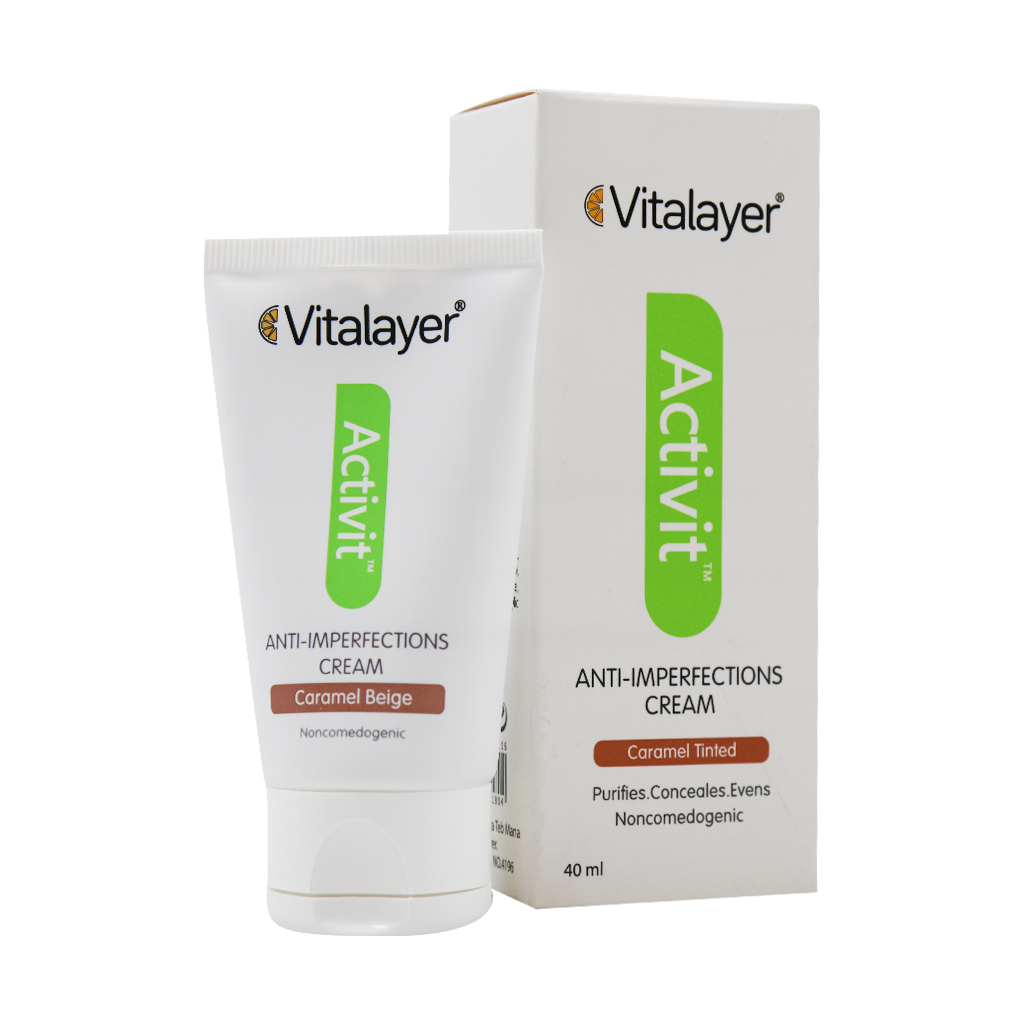 Vitalayer-Activit-Anti-Imperfections-40-ml-caramel-tinted کرم ضد جوش اکتی ویت ویتالیر کارامل (40 میل) - تصویر 1