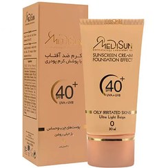 0x244 کرم ضد آفتاب SPF40+ پوست چرب و حساس مدیسان بژ خیلی روشن 0 (30 میل) - Image 1