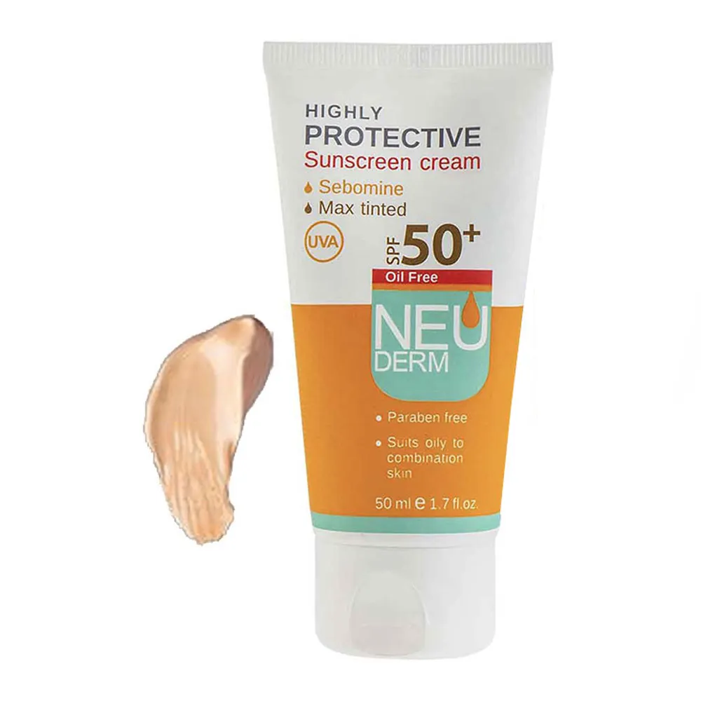 6260482520463- کرم های ضدآفتاب رنگی تیره هایلی پروتکتیو spf50 نئودرم مناسب پوست چرب(50میل) - تصویر 1