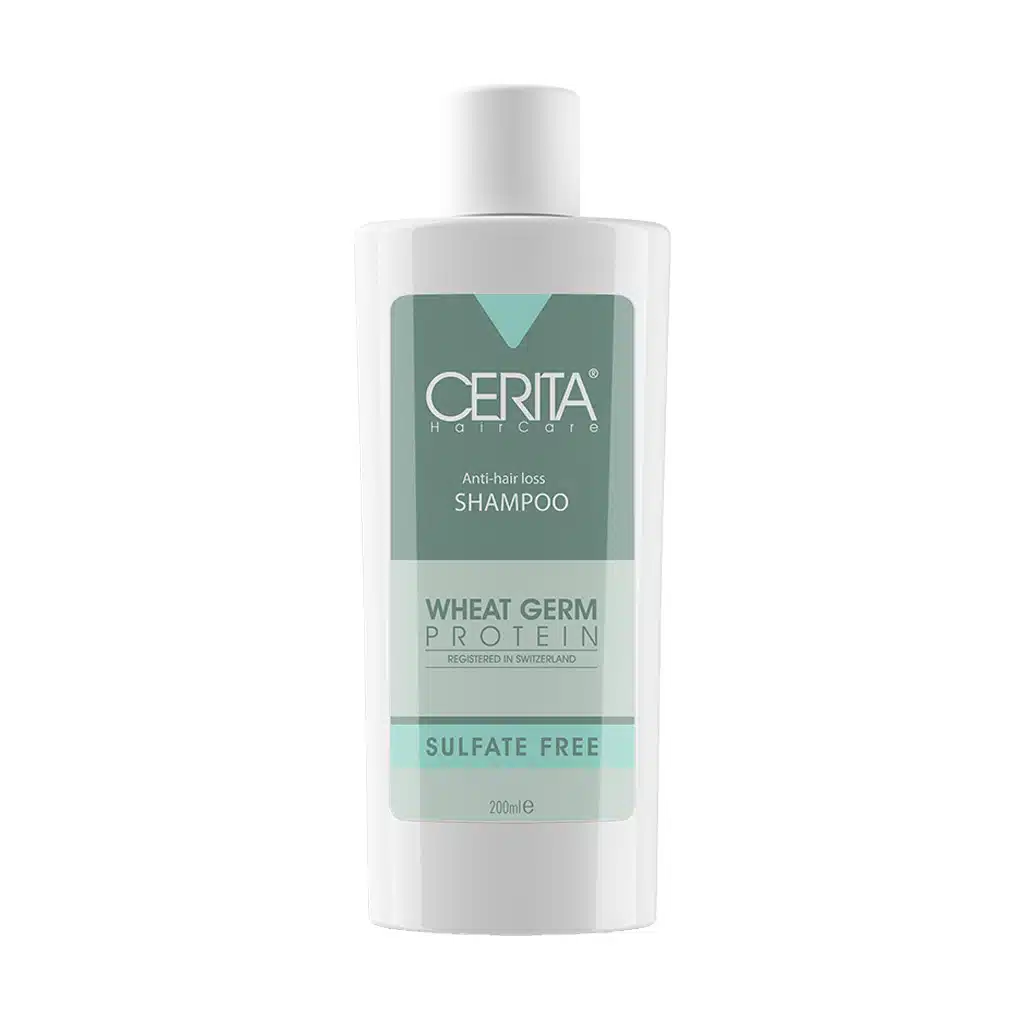 Cerita-Wheat-Germ-Anti-Hair-Loos-Sulfate-Free-Shampoo-1.jpg شامپو تقویت کننده مو حاوی پروتئین جوانه گندم سریتا (200میل) - تصویر 1