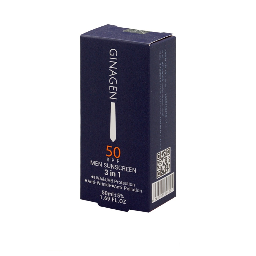 men-sunscreen-3-in-1-spf-50-ginagen-1 ضد آفتاب SPF50 ژیناژن مناسب آقایان(50میل) - تصویر 1