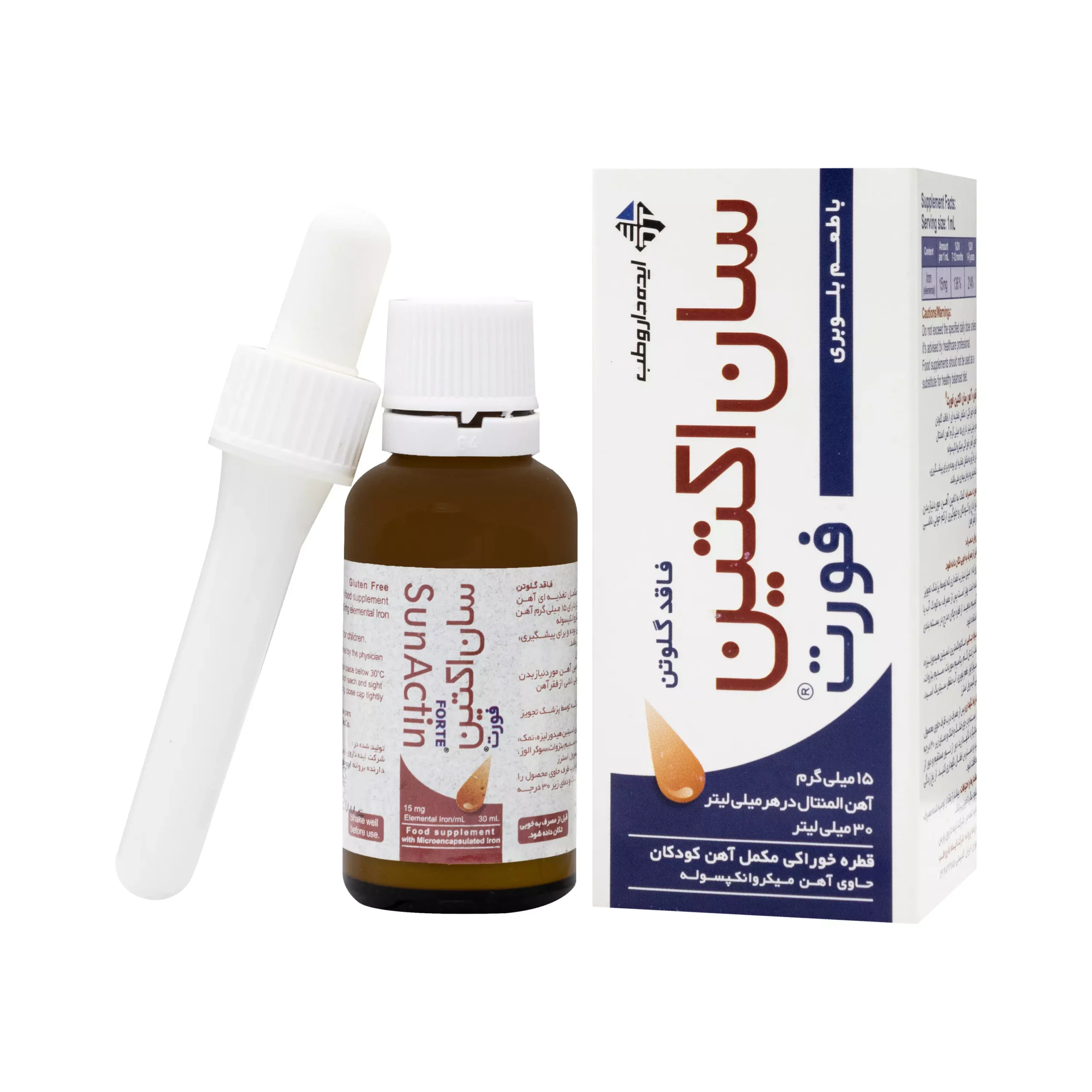 قطره آهن سان اکتین فورت 30 میلی لیتر ایده دارو طب قطره آهن سان اکتین فورت با طعم بلوبری (30میل) - تصویر 1
