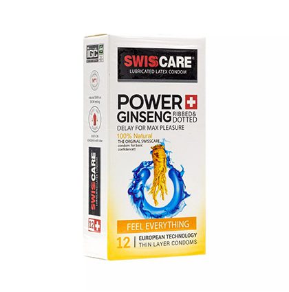 کاندوم تاخیری و خاردار مدل Power Ginseng سوئیس کر کاندوم تاخیری و خاردار مدل Power Ginseng سوئیس کر