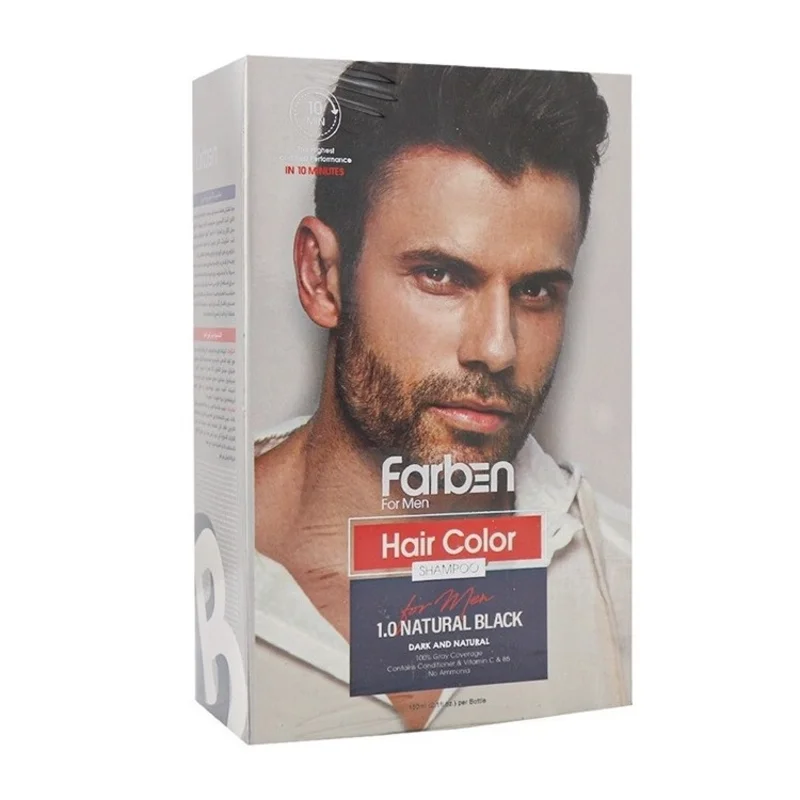 Farben-Color-Shampoo-For-Men-natural-Black-1.0 (1) شامپو رنگ مو مشکی تیره فاربن (150 میل) - Image 1