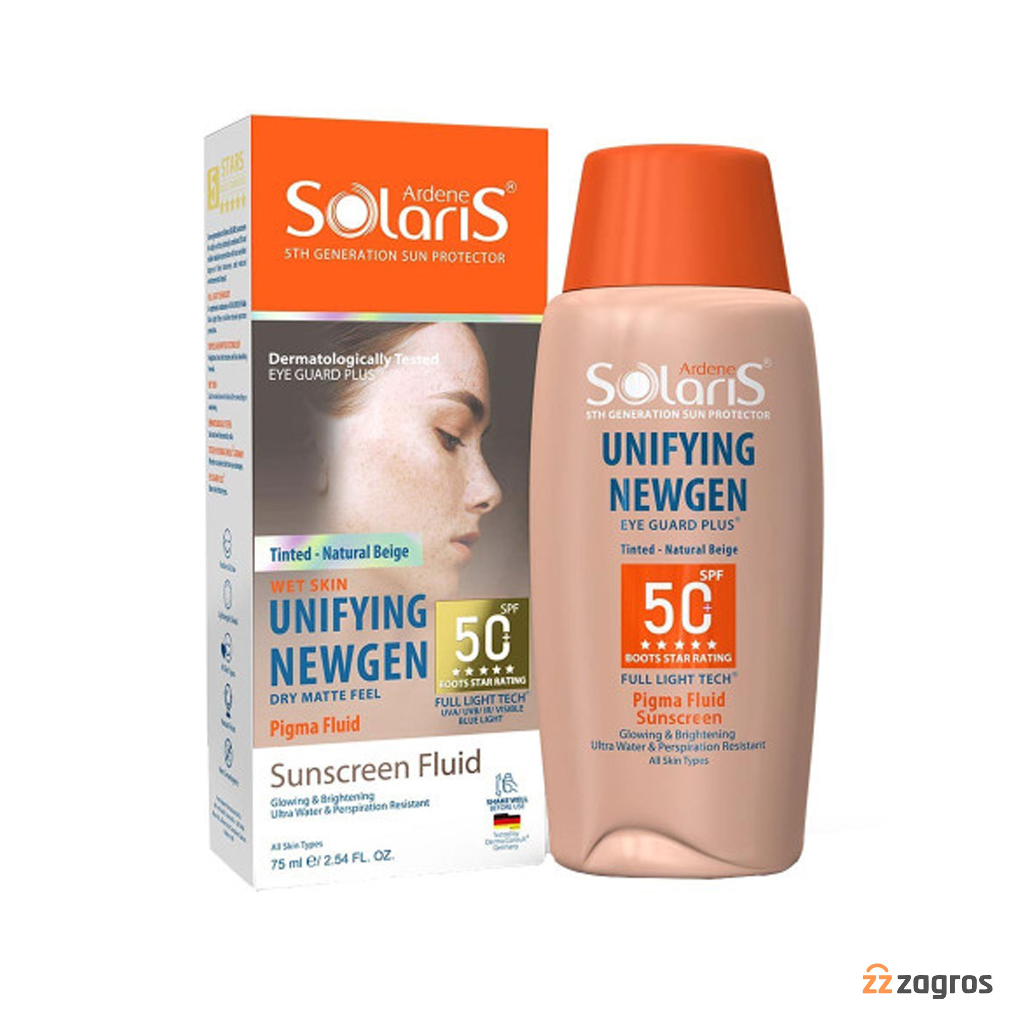 فلوئید-ضد-آفتاب-ضد-لک-یونی-فایینگ-نیوژن-آردن-+SPF50-رنگ-بژ-طبیعی-مناسب-انواع-پوست-75-میل-زز-زاگرس کرم ضد آفتاب مناسب انواع پوست بژ طبیعی آردن SPF50( 75 میل) - Image 1