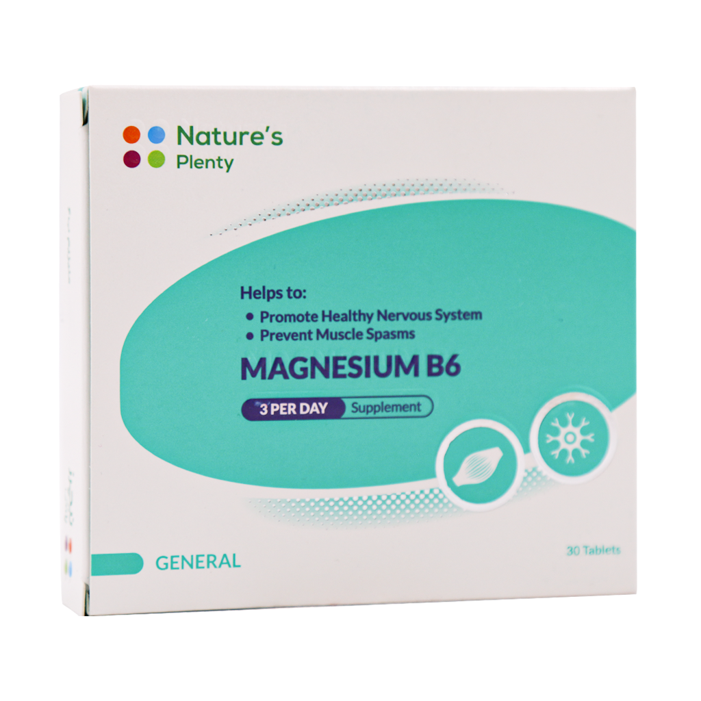 Natures-Plenty-Magnesium-B6-30-Tablets قرص منیزیم B6 نیچرز پلنتی (30 عدد) - تصویر 1