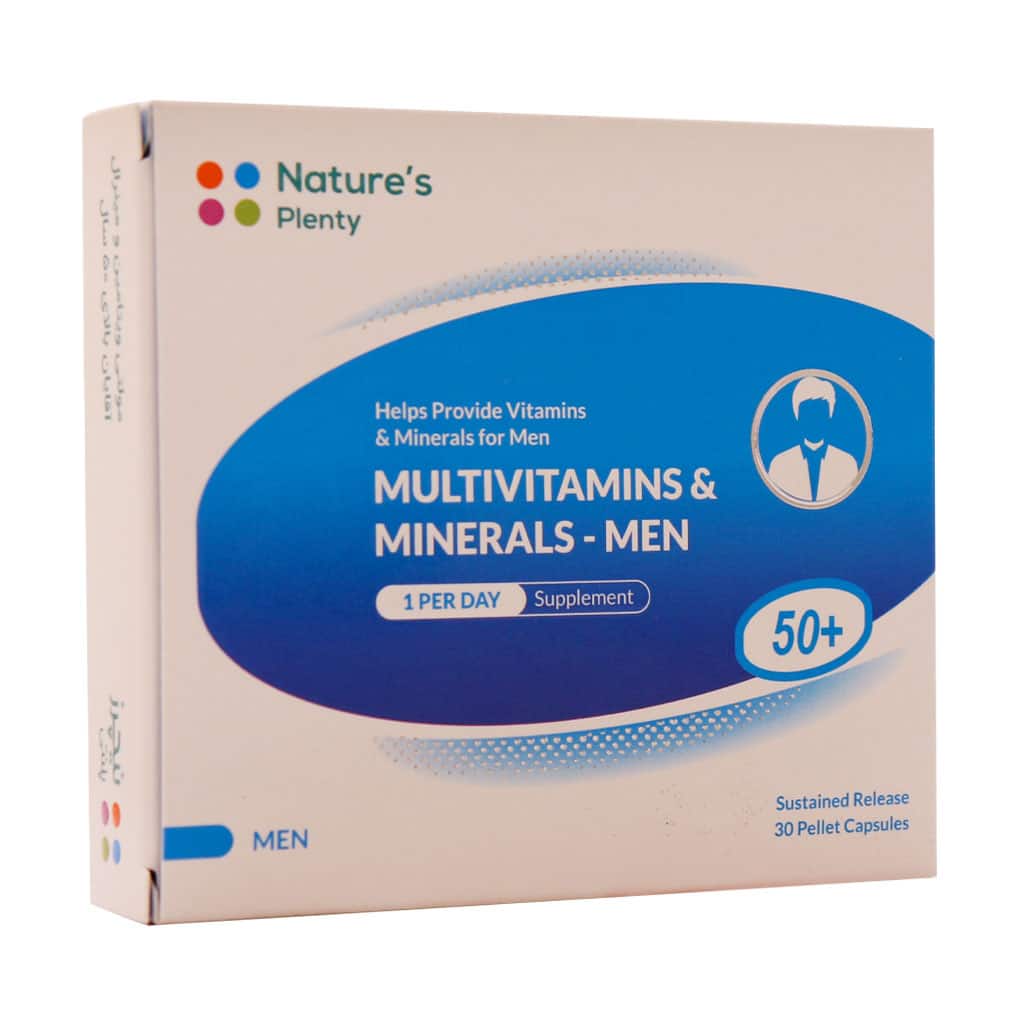 Natures-Plenty-Multivitamins-And-Minerals-Mens-Up-50-years-Caps کپسول مولتی ویتامین و مینرال آقایان بالای 50 سال نیچرز پلنتی